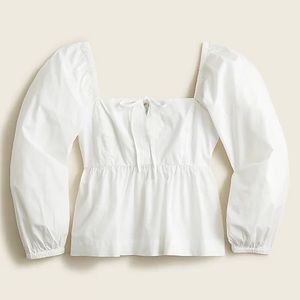 Squareneck cotton poplin top